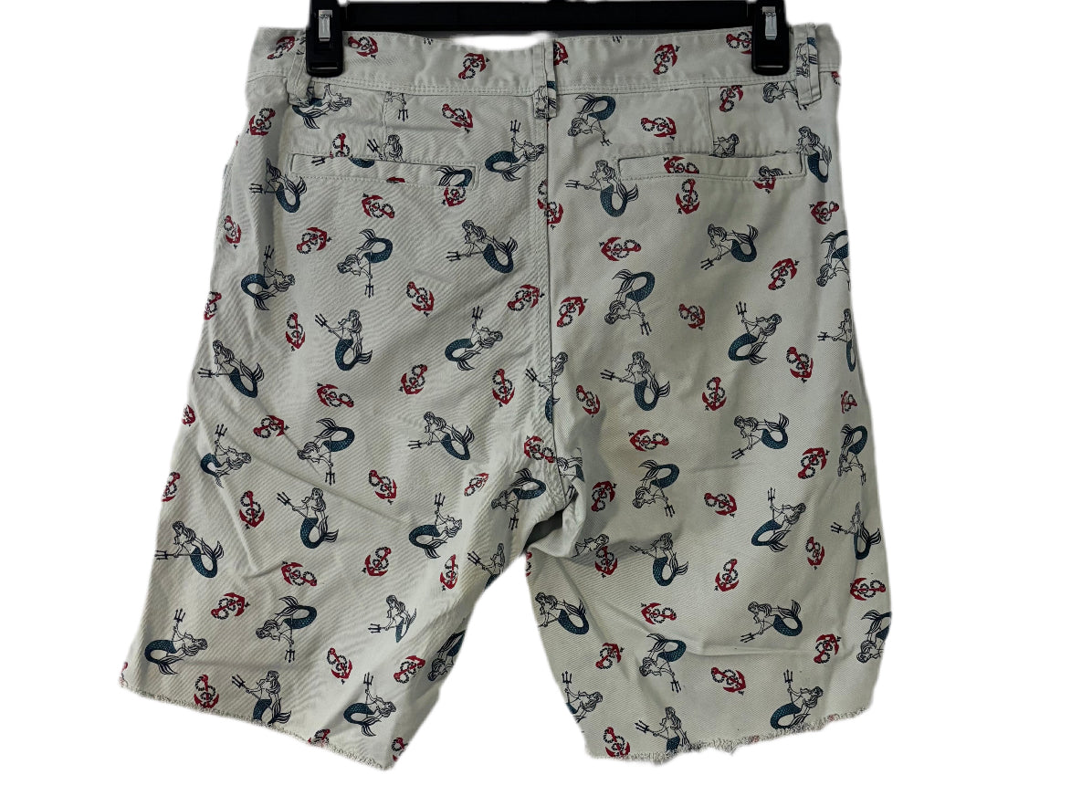 Pre-Owned Hawkings McGill Mermaid Print Patterned Cutoff Chino Short