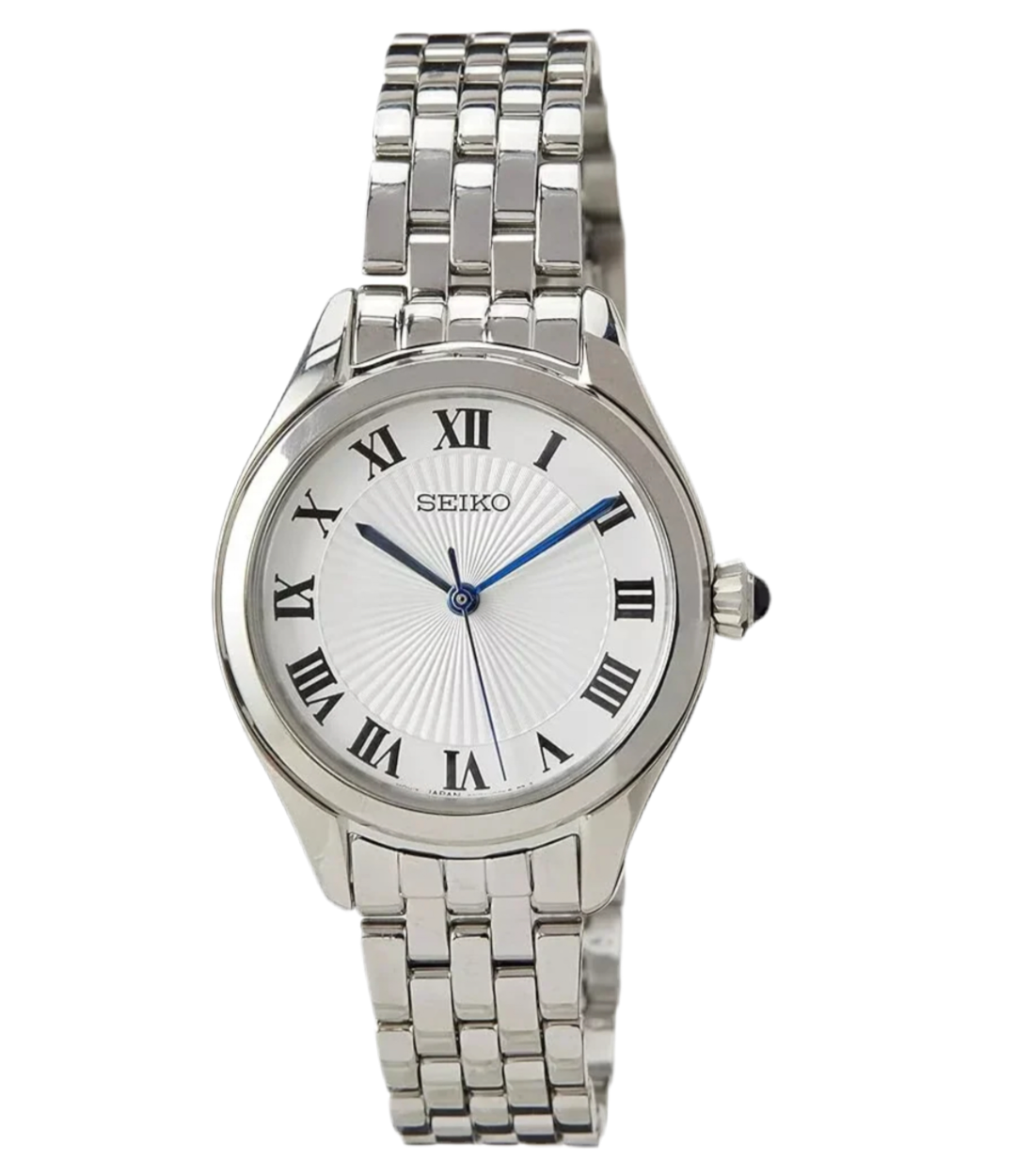 Seiko 'Essentials' Women's blue hand white dial watch