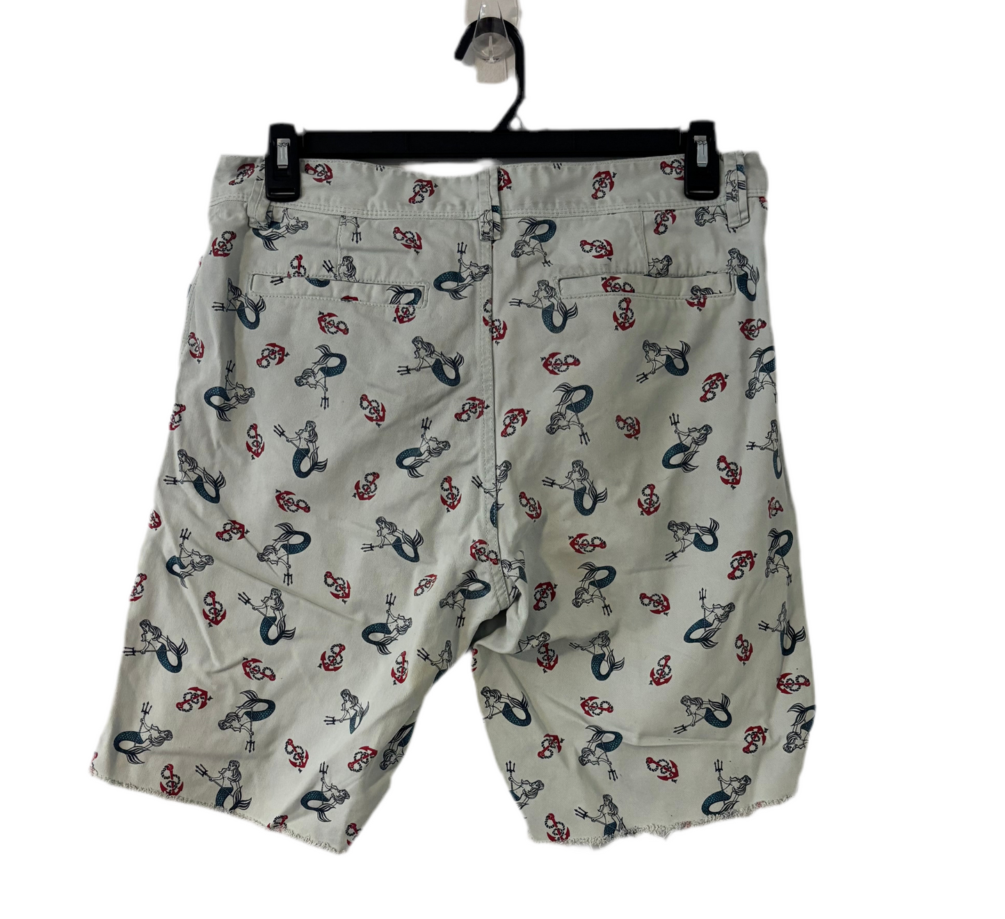 Pre-Owned Hawkings McGill Mermaid Print Patterned Cutoff Chino Short