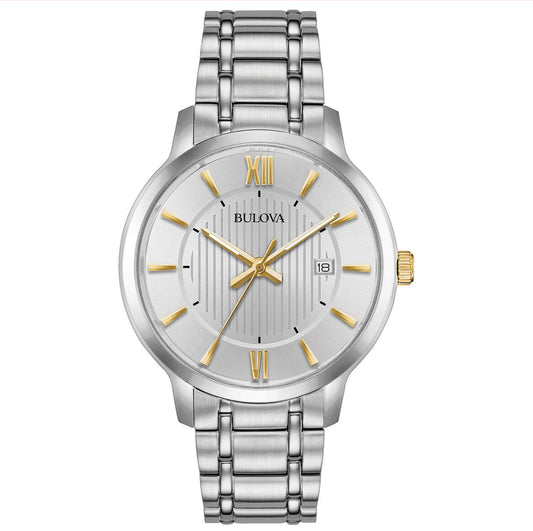 Bulova Classic Men's 40MM Silver Cream Dial Watch!