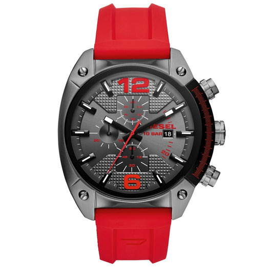 Diesel Men's Chronograph Red Silicone Strap Watch