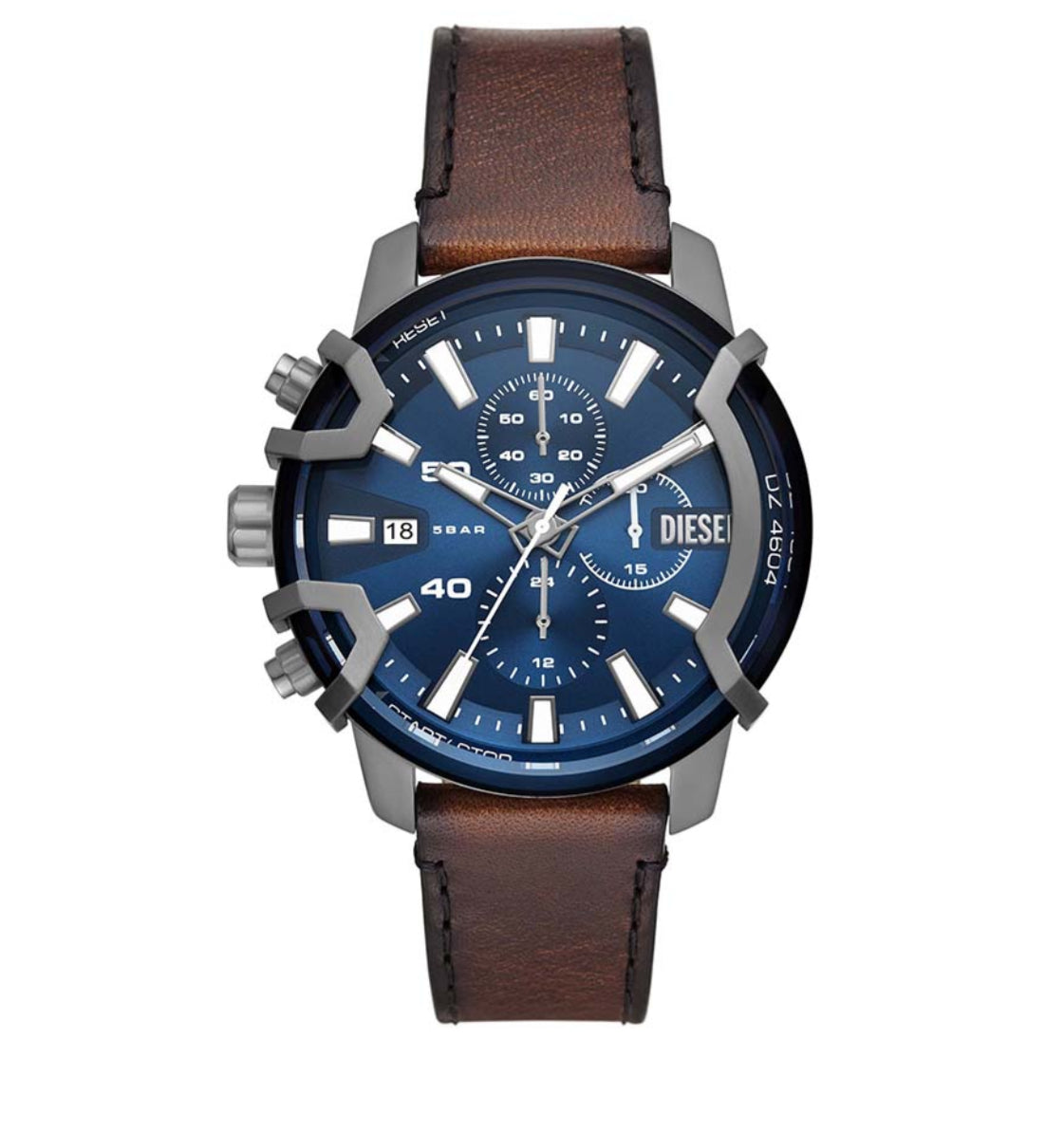 Diesel Griffed Leather Band Men’s Watch