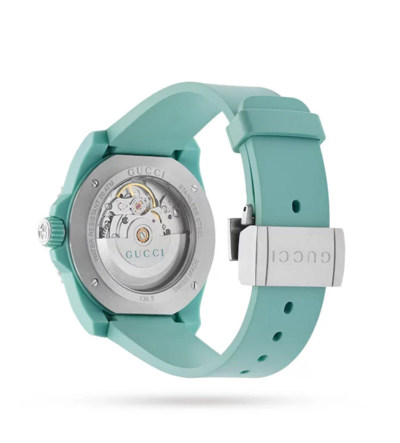 Gucci Unisex Dive Automatic Aquamarine Bio-Based Strap Watch