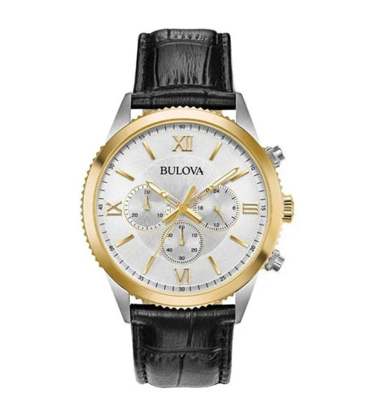 Bulova Men's Chronograph Multi Dial Gold Roman Numerals Watch